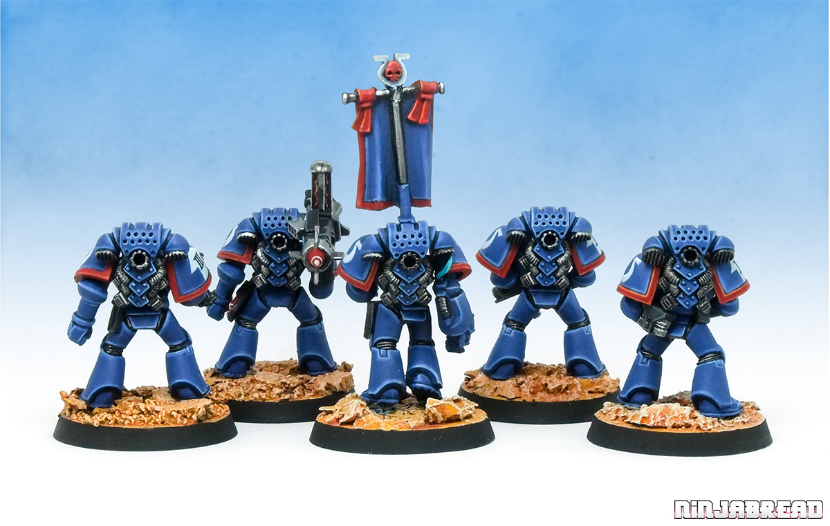 Space Marines Ultramarines Squad Rhenus 1990s 40k