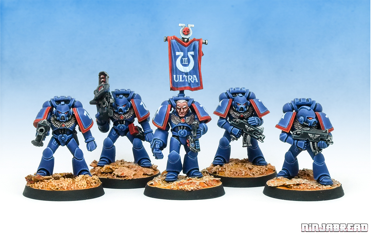 Space Marines Ultramarines Squad Rhenus 1990s 40k