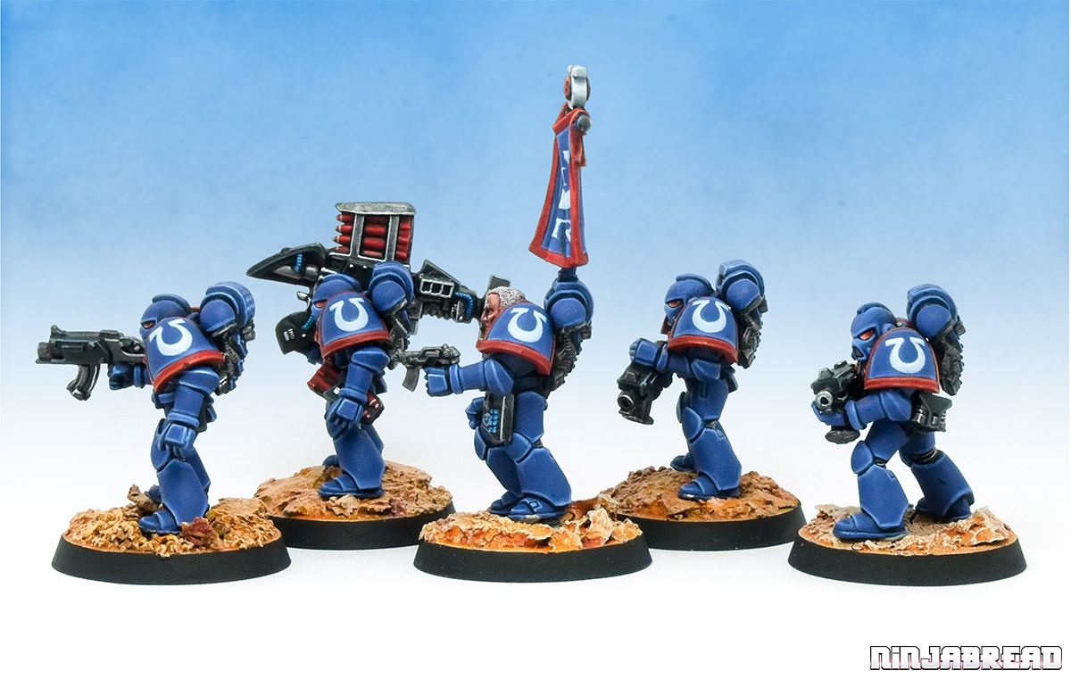 Space Marines Ultramarines Squad Rhenus 1990s 40k