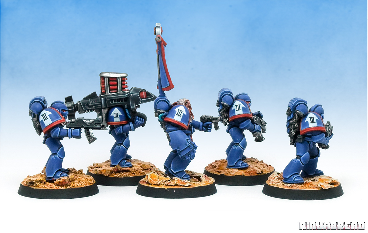 Space Marines Ultramarines Squad Rhenus 1990s 40k