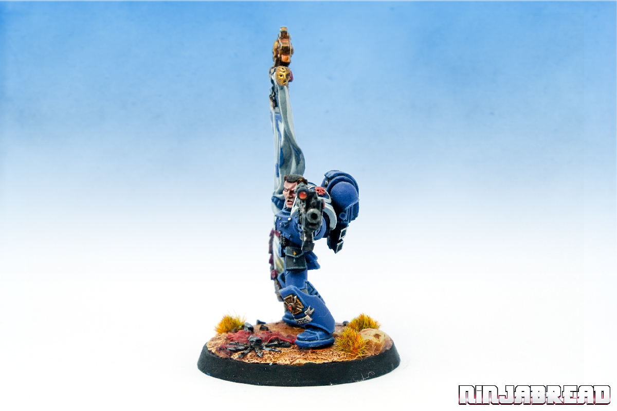 Limited Edition Warhammer 40K Space Marine Ultramarines Standard Bearer Side