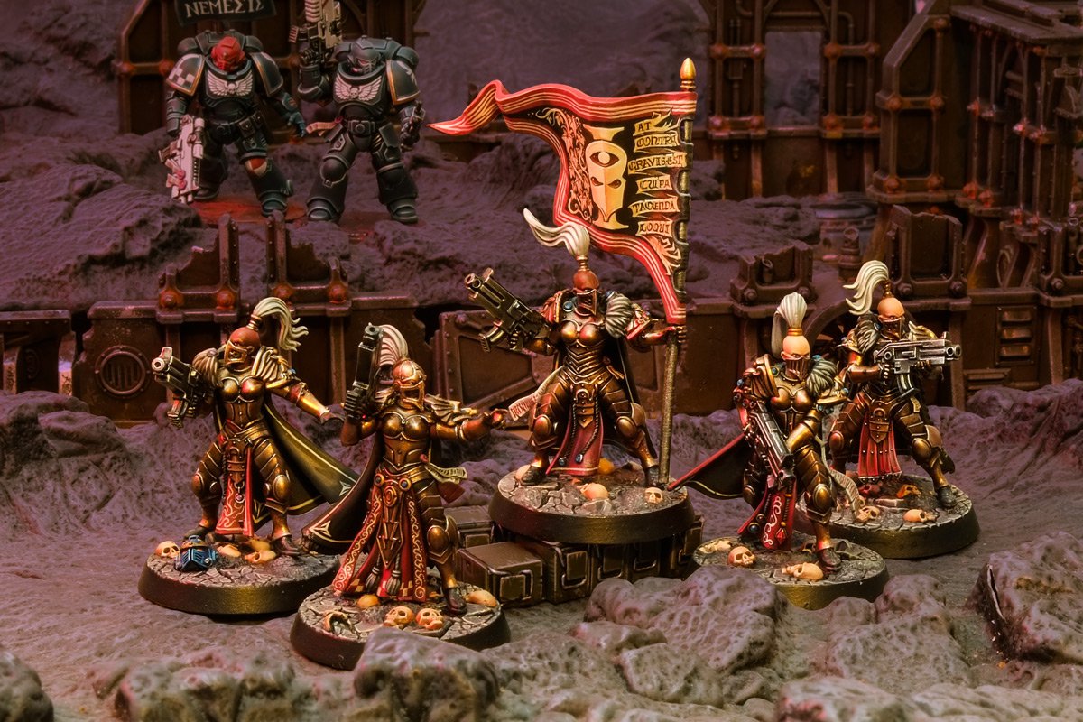 Golden Demon Sisters of Silence and Nemesis Chapter Space Marines